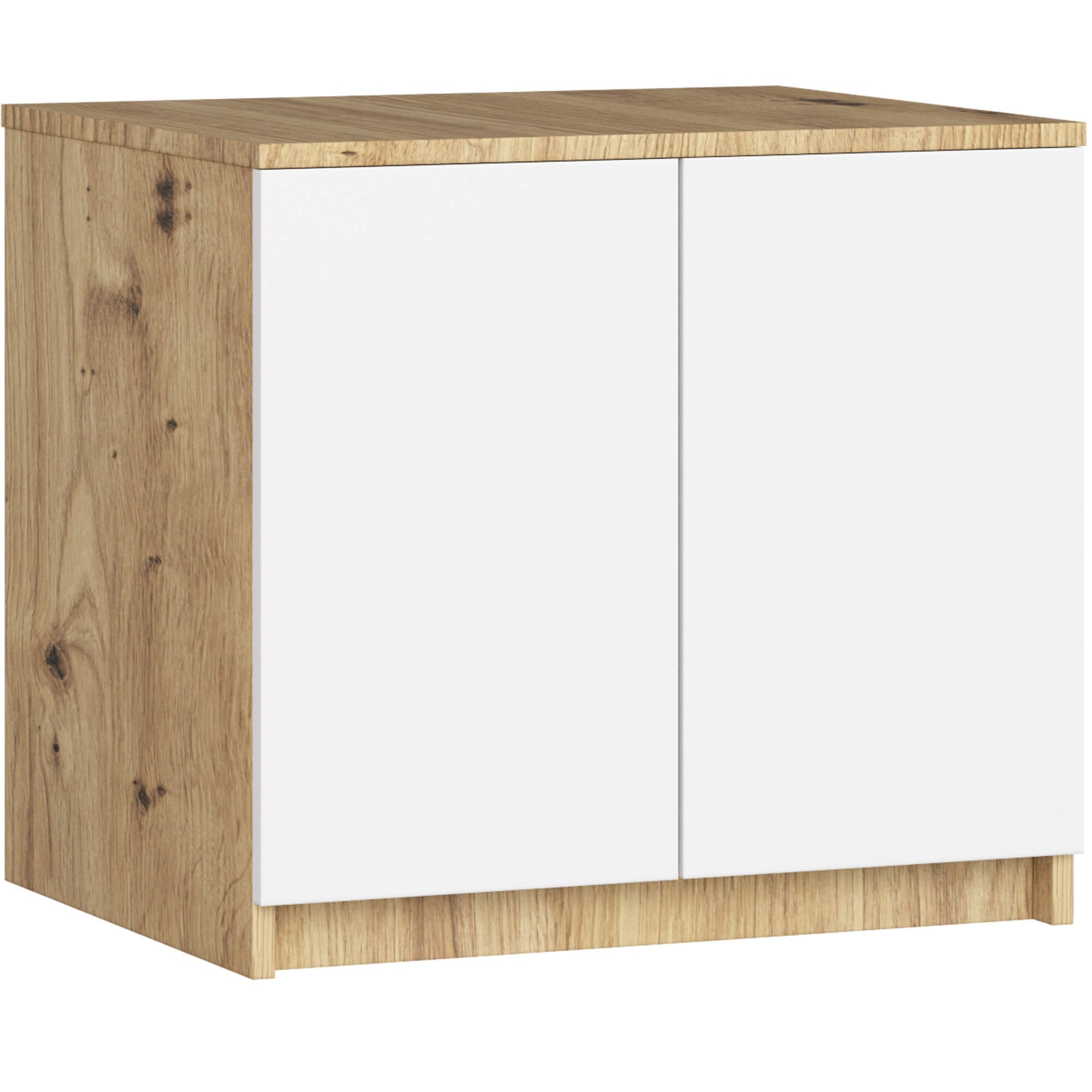 Nadstawka na szafę AKORD S60 Dąb Artisan 60 cm 2 drzwi kolor Biały mat 2 półki 60x51x55 cm