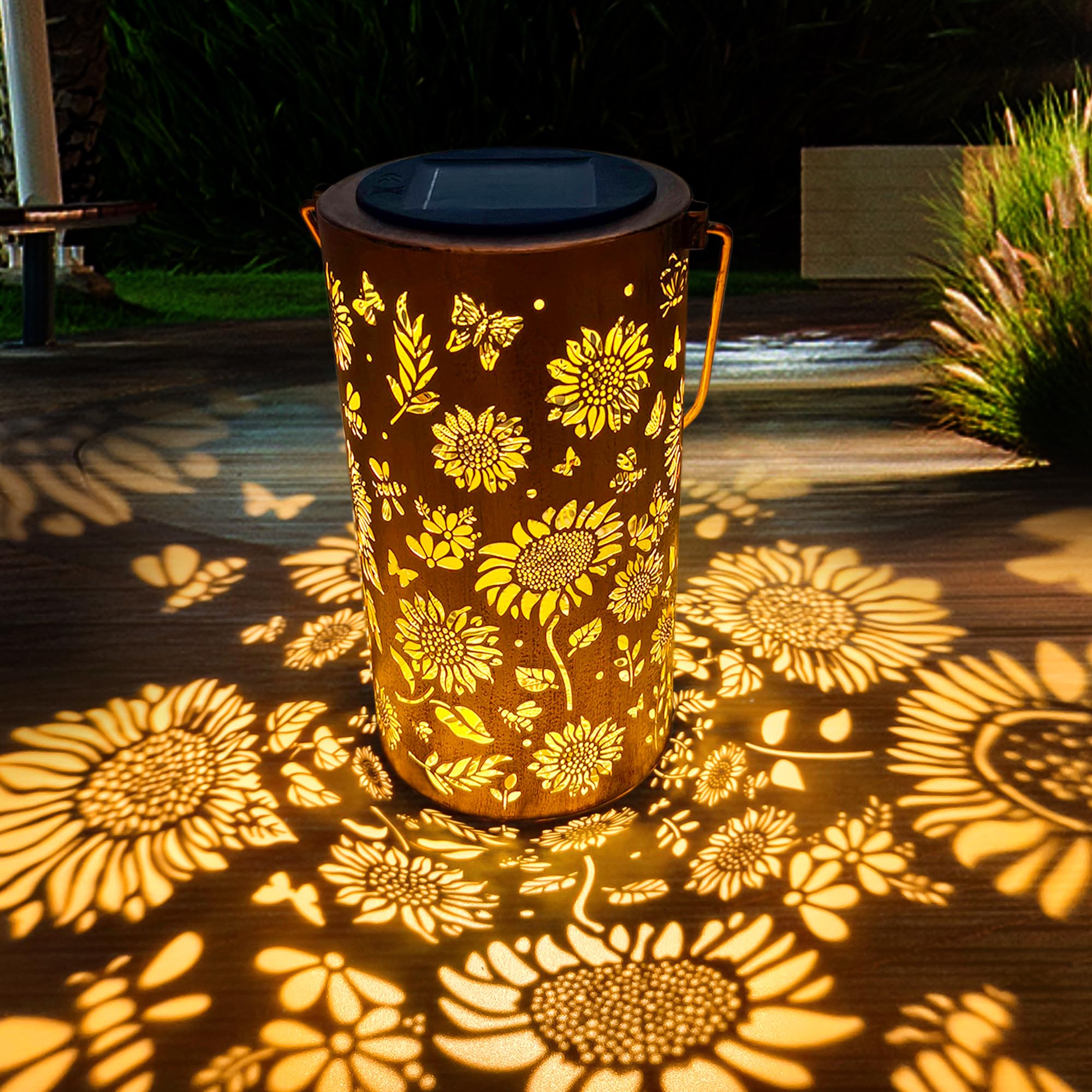 Lanterna Solare Da Esterno Impermeabile, Lampada A Sospensione Solare Ip65 Luce Decorativa Da Esterno Luce Calda Motivo A Farfalla 98861542