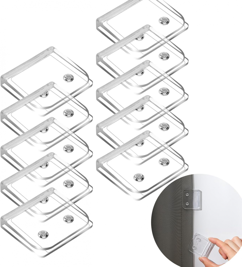 3 Paires De Poids Aimantés Pour Rideau De Douche – Silicone Transparent – Lot De 6 Aimants