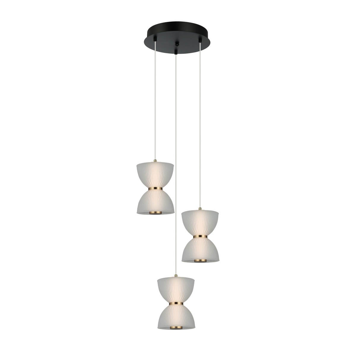 Lampa wisząca TICA LED 22W Ciepła biel 950lm biało-czarna-złota wym: 125 x 35 x 35 cm Italux