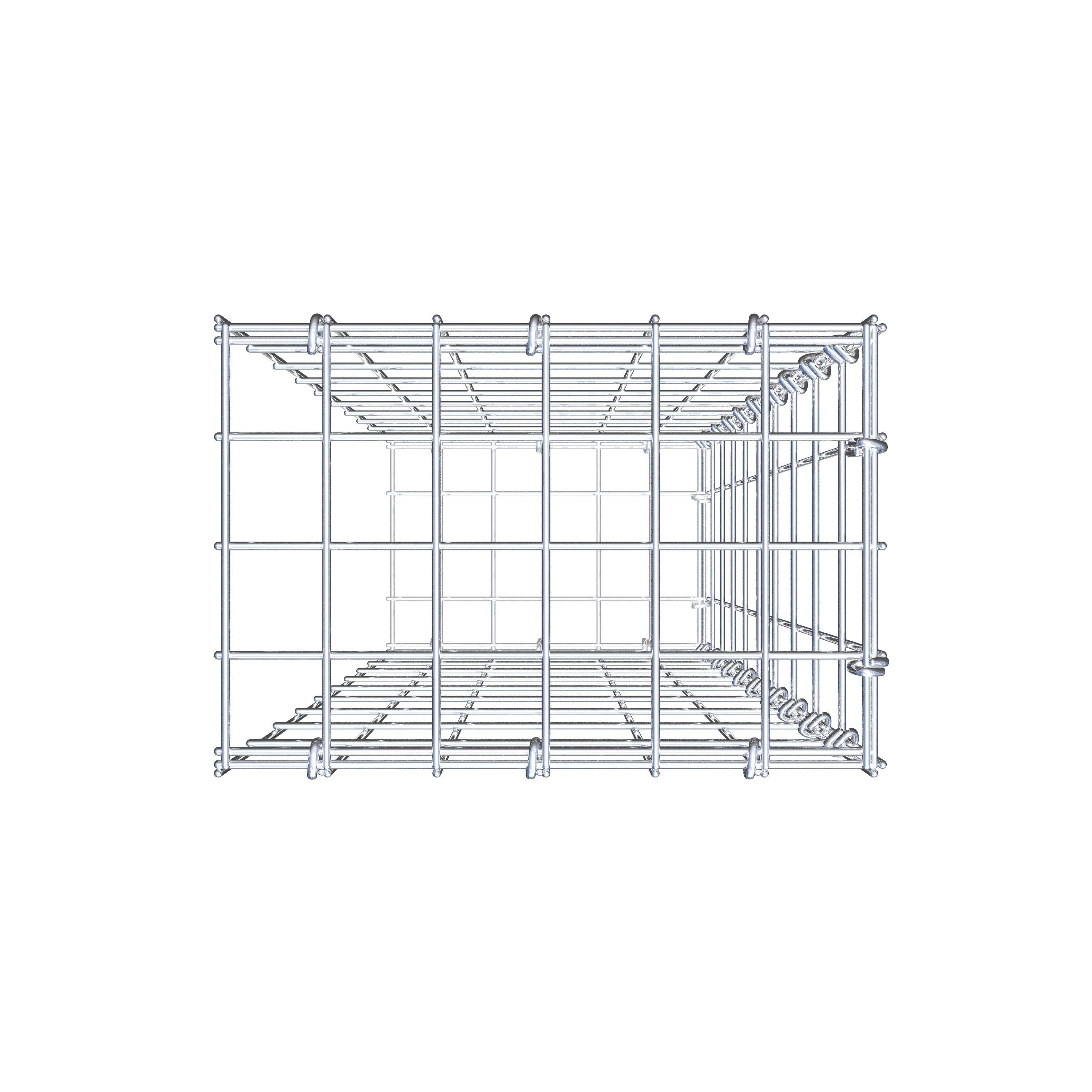 Gavión para alargar en acero galvanizado 100x30x20cm (LxAxP), malla 5 x 10cm, Anillo en C, sin rejilla frontal - 5