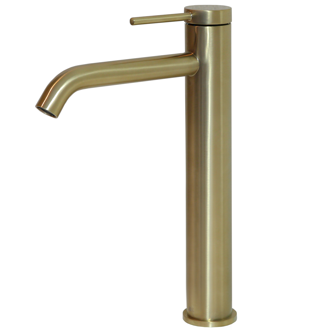 Lollipop mezclador alto lavabo oro cepillado