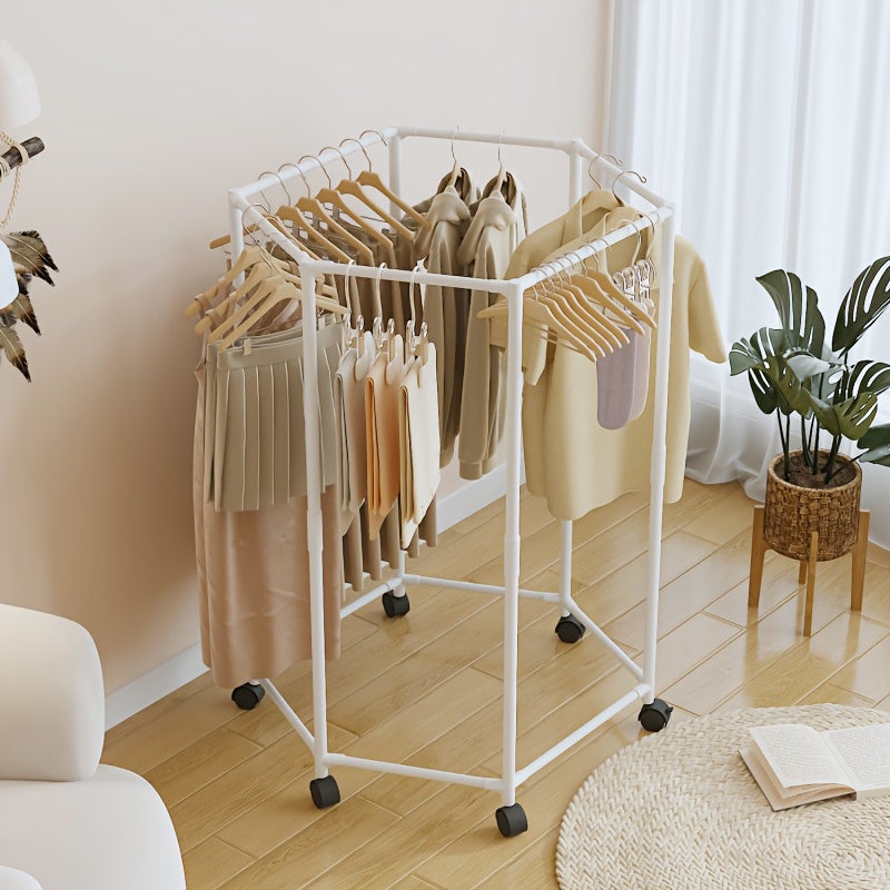 Penderie Double Barres Porte-vêtements Double Pôle, Etagère De Séchage Penderie Double Barres Porte-vêtements Double Pôle, Etagère De Séchage