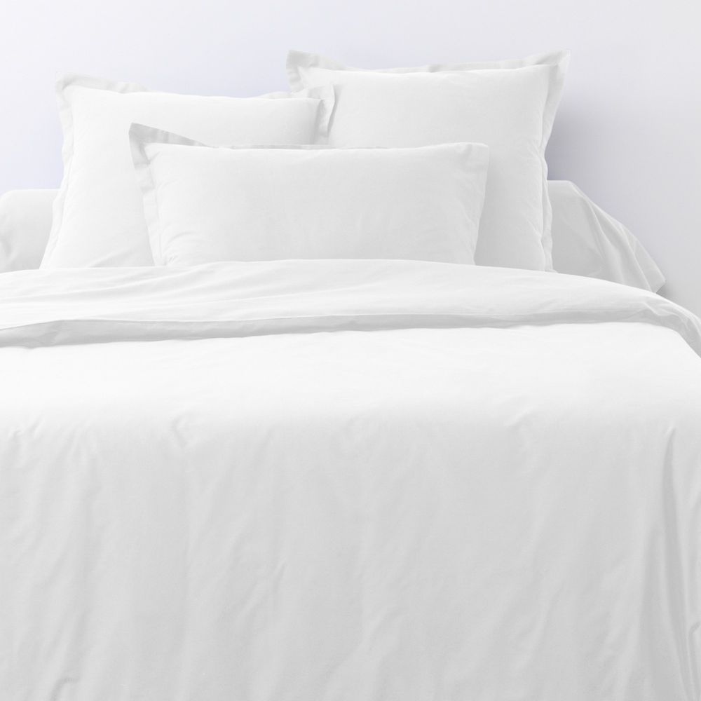 Lot de 2 taies d'oreiller 50x70 cm rectangle 100% Coton 57 fils Blanc - 2