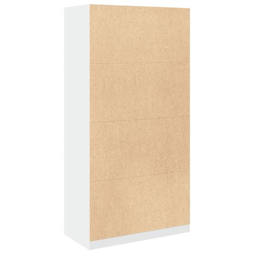 Armoire dressing 2 penderies 1 étagère 100cm - Collection Laker-Blanc - 5