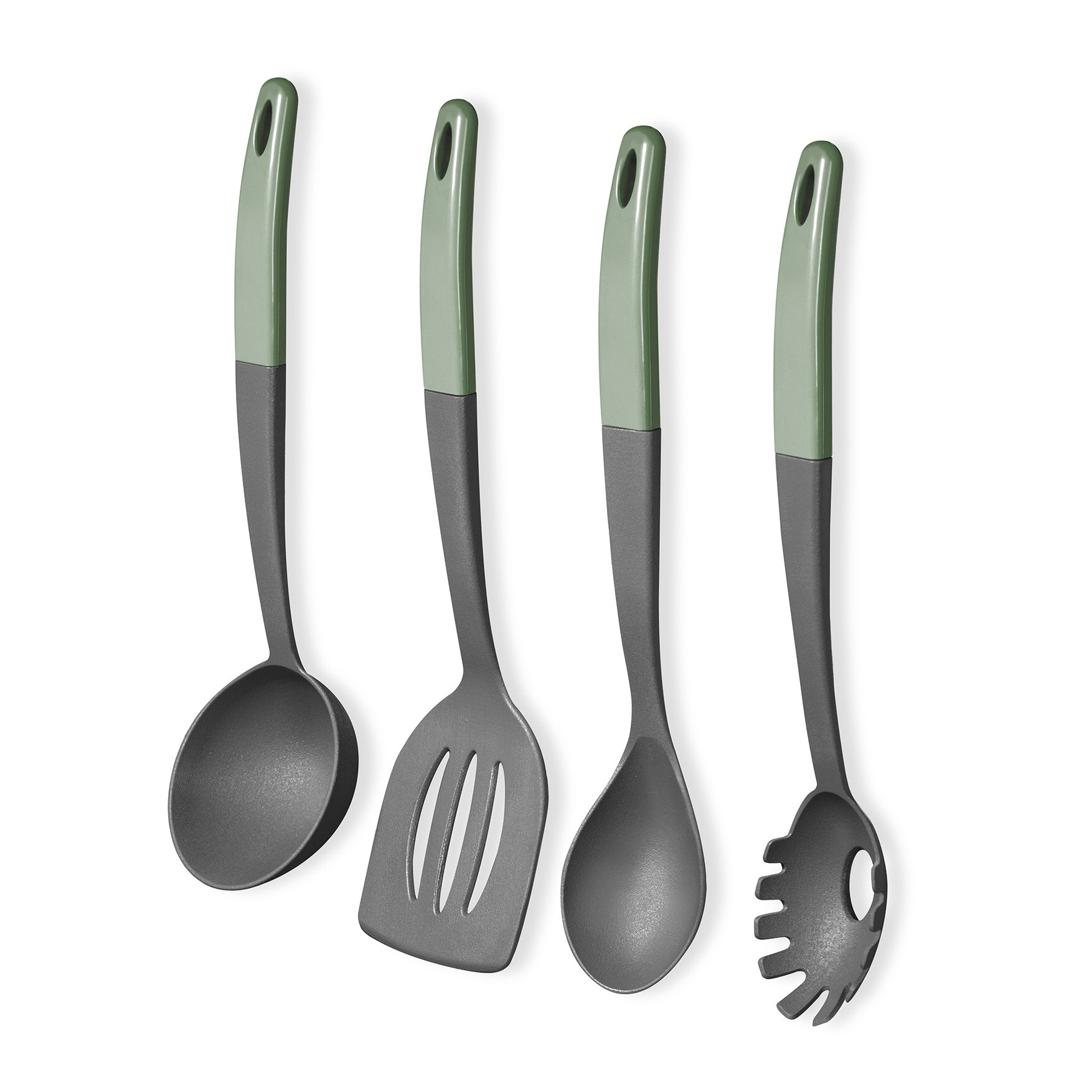 Zeal Set Di 2 Cucchiai Da Cucina In Silicone Antiaderente, Verde Salvia – Resistenti Al Calore 250°C