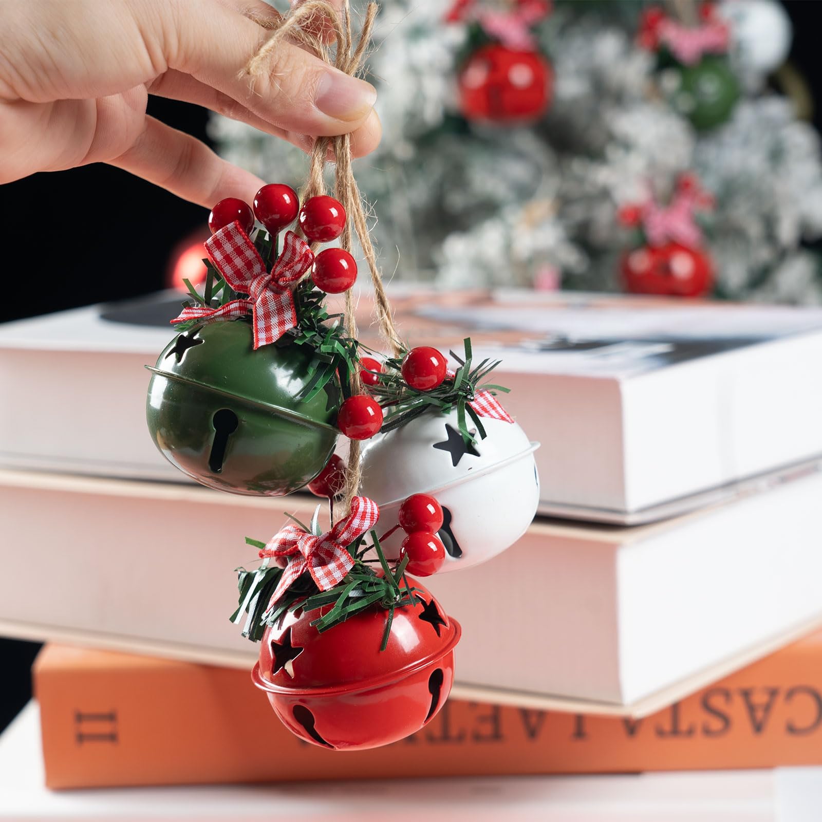 6 uds. Colgantes de campana de árbol de Navidad de Metal, accesorios decorativos, tamaños mixtos - 6