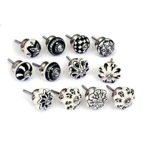 String Femme Lot De 12 Boutons En Céramique Avec Motifs Floraux