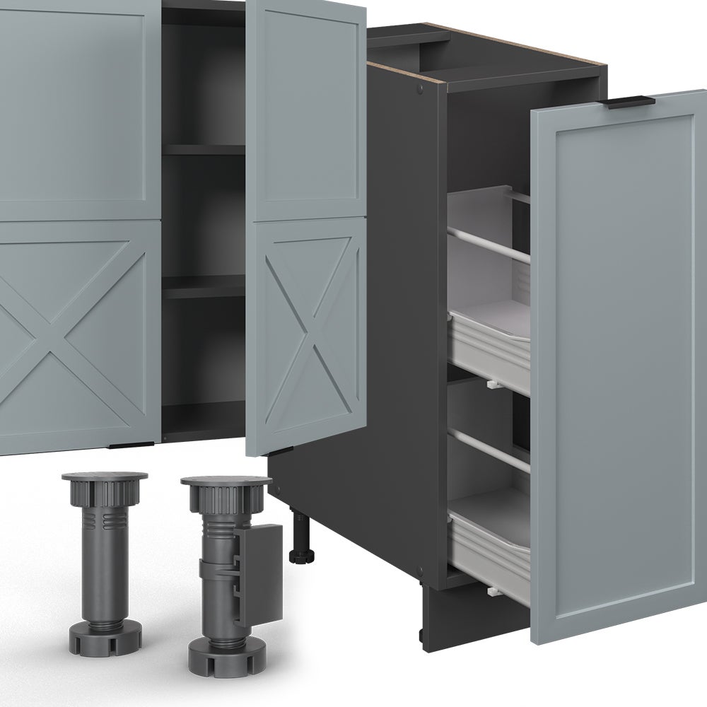 Vicco Cuisine Fame-Line, Bleu clair-gris/Anthracite, 280cm sans PT - 7