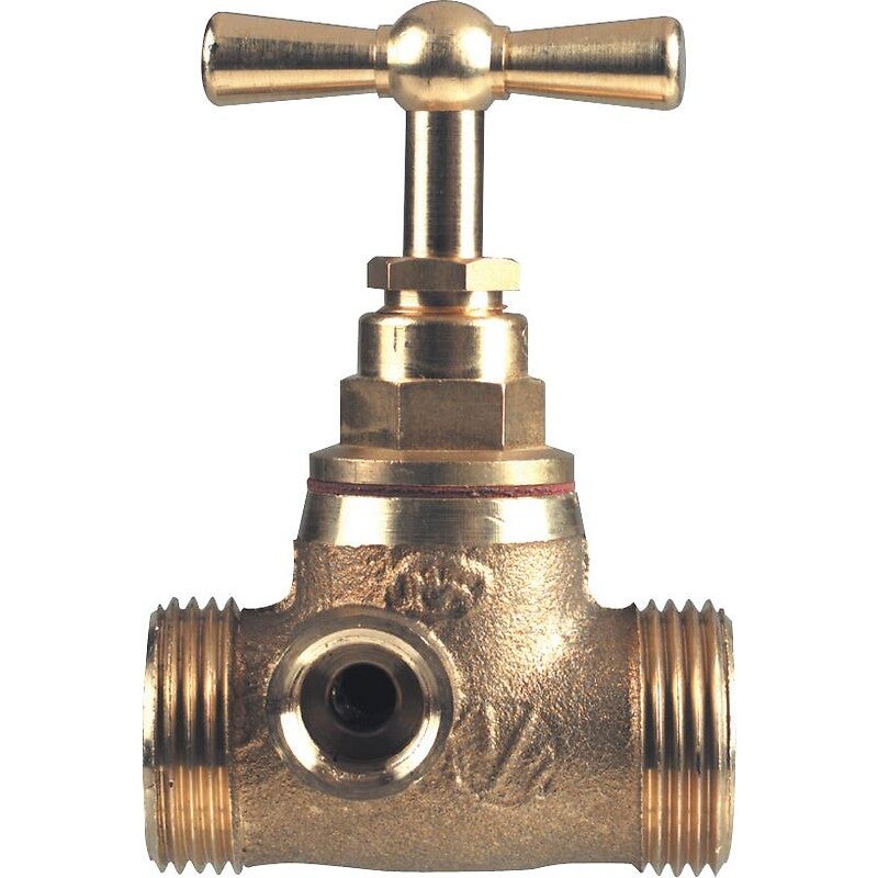 Robinet d'arrêt laiton N.F. avec purge Mâle-Mâle 3/4 - 3