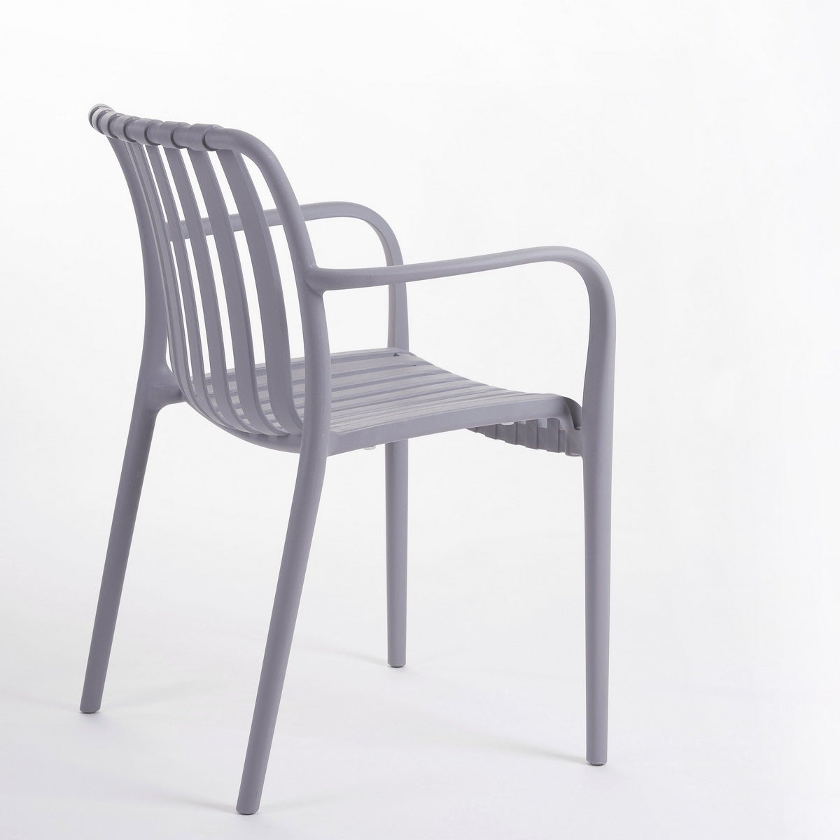 Chaise de jardin empilable deba en polypropylène gris avec accoudoirs MONTY - 2