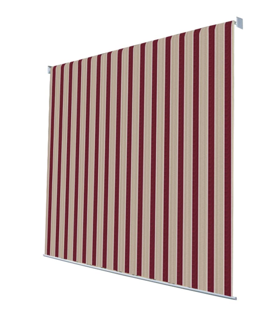 Tenda da Sole a Caduta con Catenella Avvolgibile per Balconi Beige Bordeaux 2 x 2.5 m Mikonos - 2