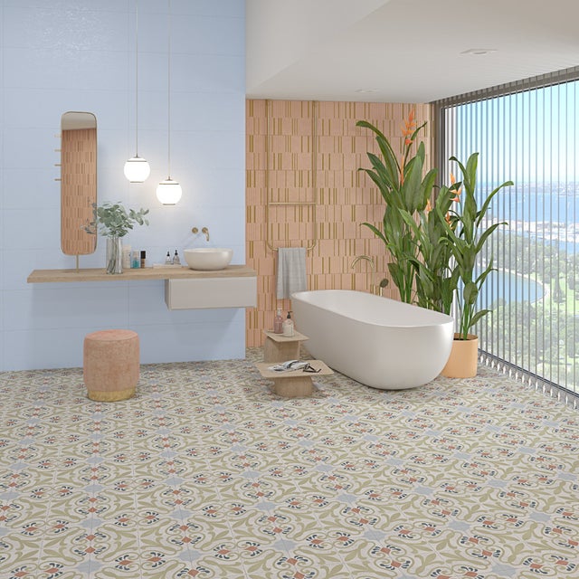 Carrelage sol / mur effet terrazzzo coloré à motif 20x20 cm STRACCIATELLA BUDINI (vendu par boite 1m2)