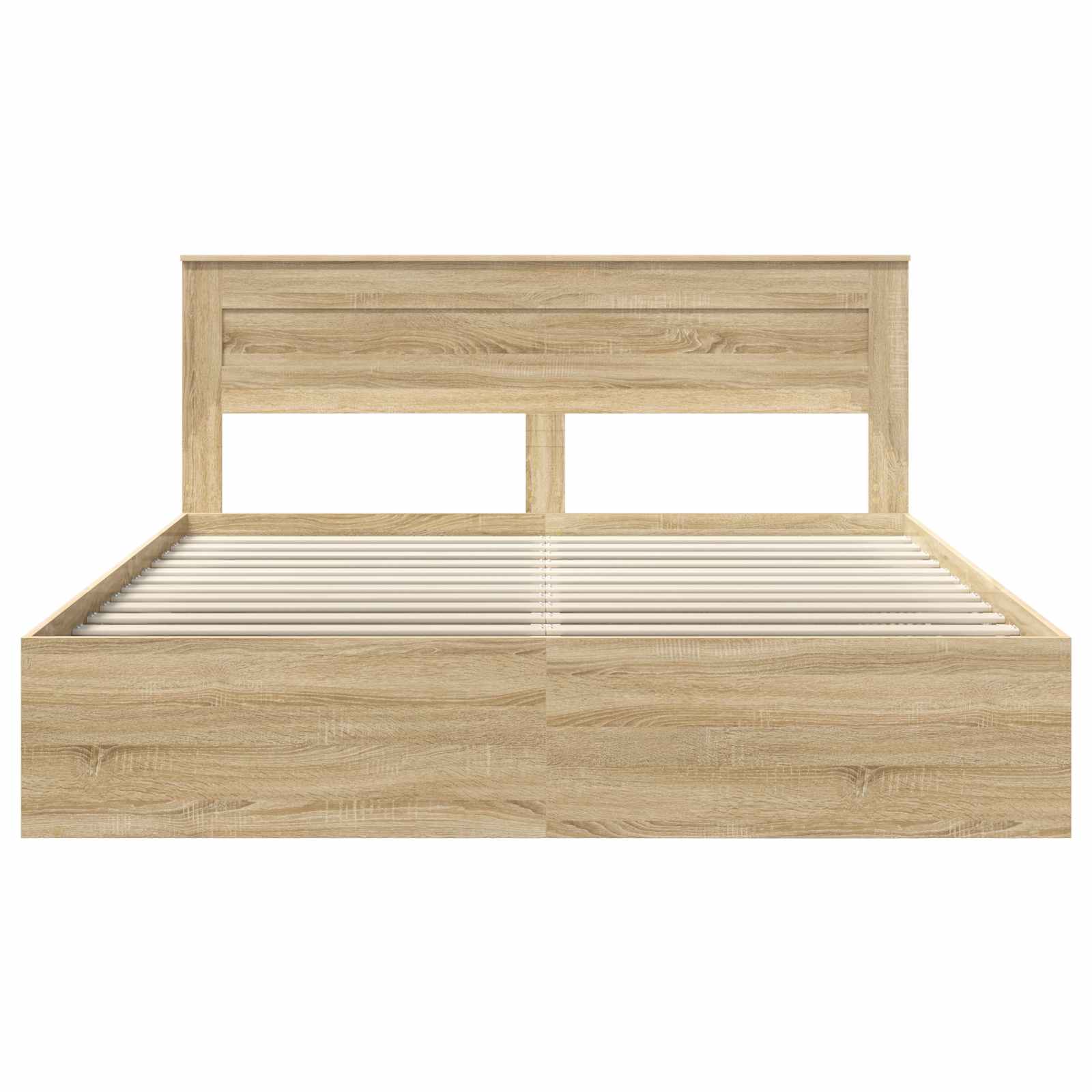 Cadre de lit en bois de pin massif, pour la chambre, 200 × 200 cm - 7