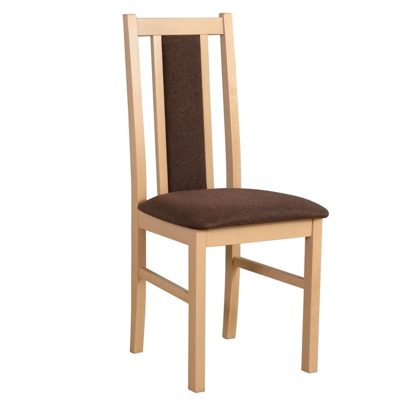 Krzesło BOS 14 w kolorze Sonoma z tapicerowanym brązowym siedziskiem – elegancka trwałość