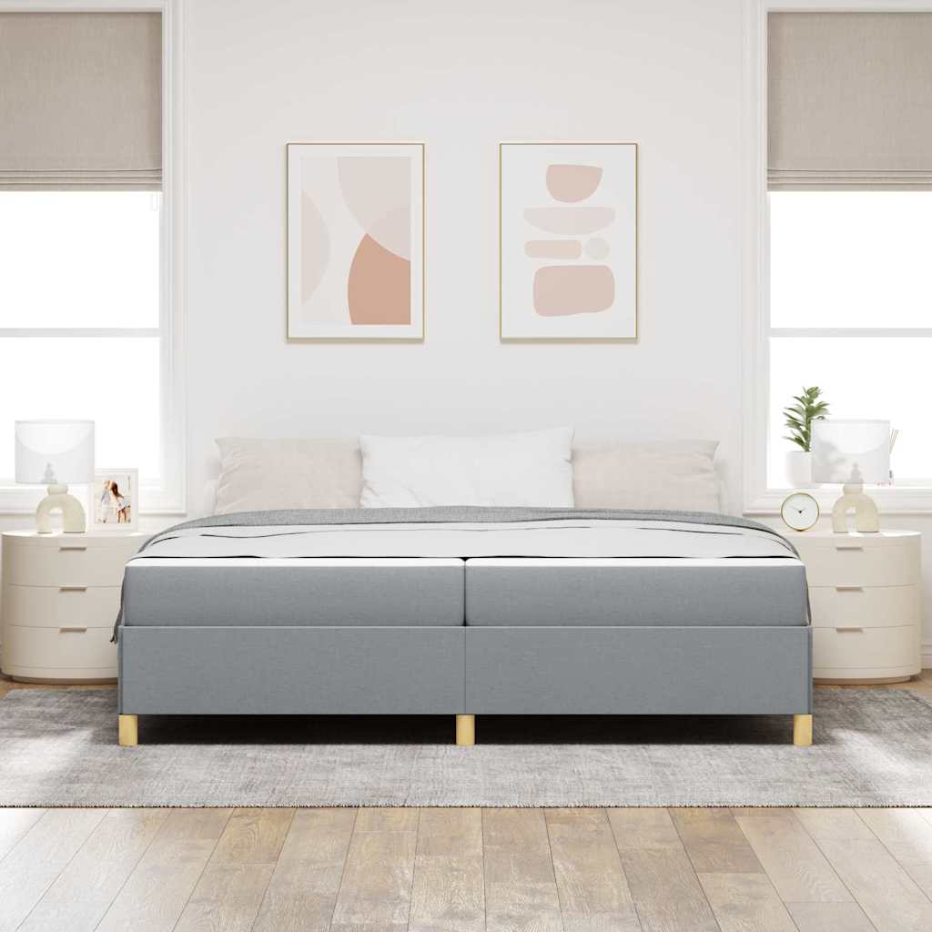 Cadre de lit gris clair, tissu, pour la chambre, 200 × 200 cm - 3