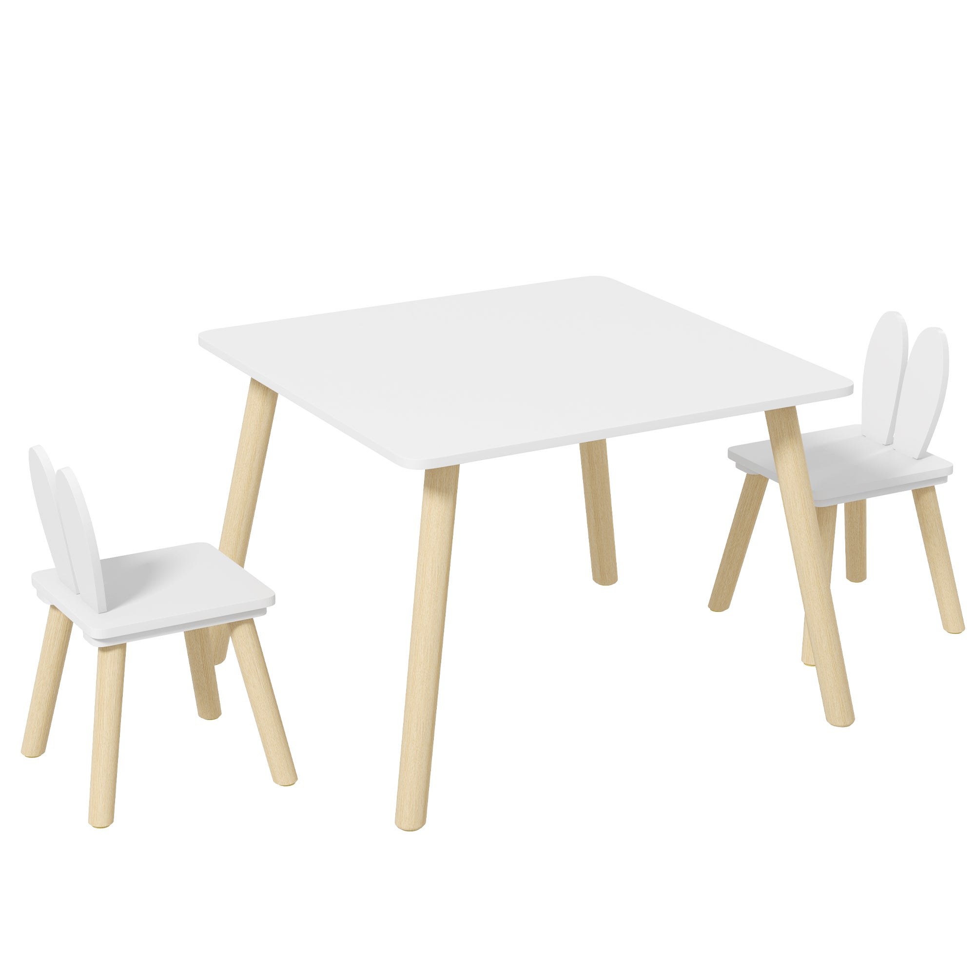 Ensemble table et 2 chaises enfant design scandinave motif oreille de ...