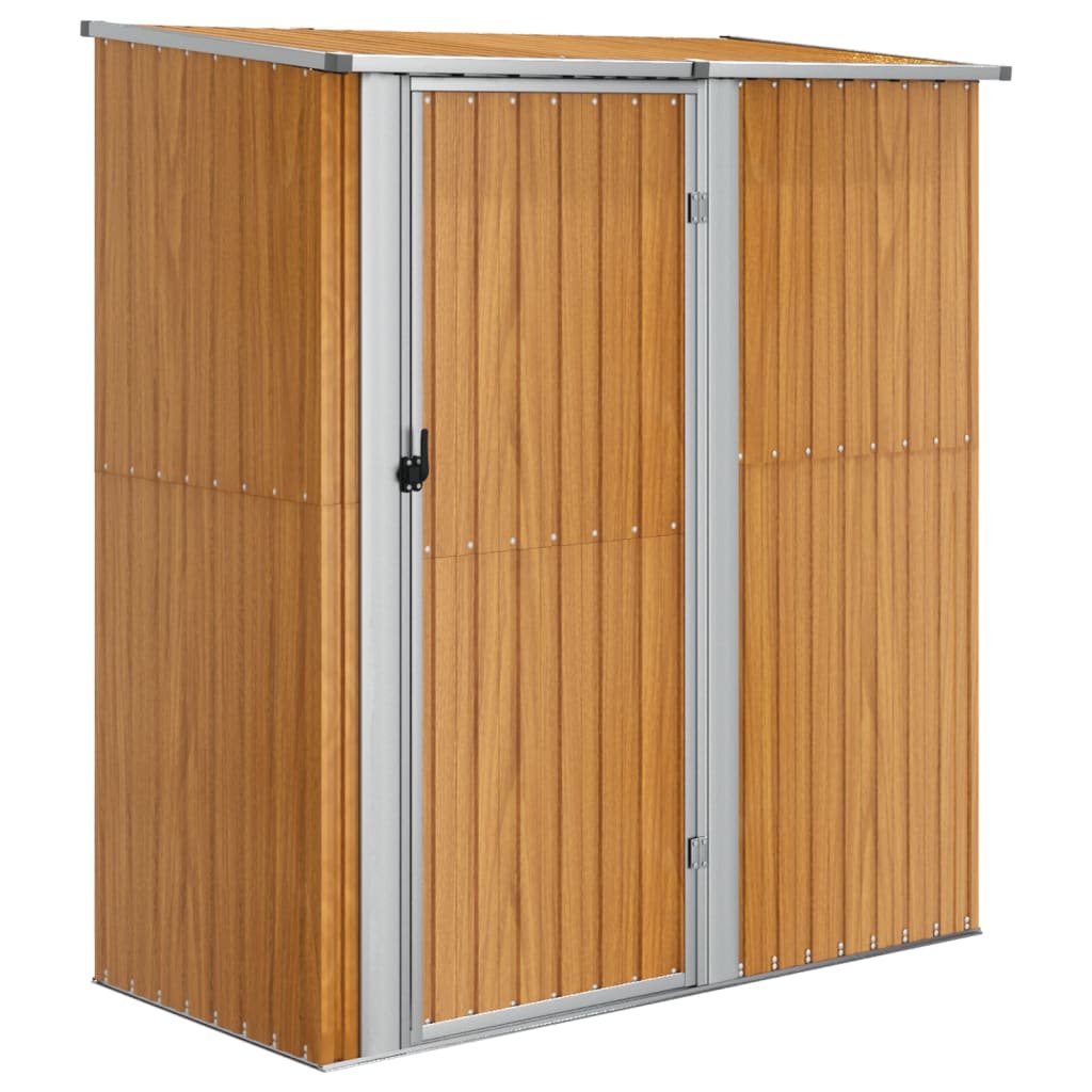 VidaXL Abri De Jardin Robuste En Acier Galvanisé Marron - Hangar De Stockage Outils 87x98x159 Cm, Cabane De Rangement Extérieure Durable
