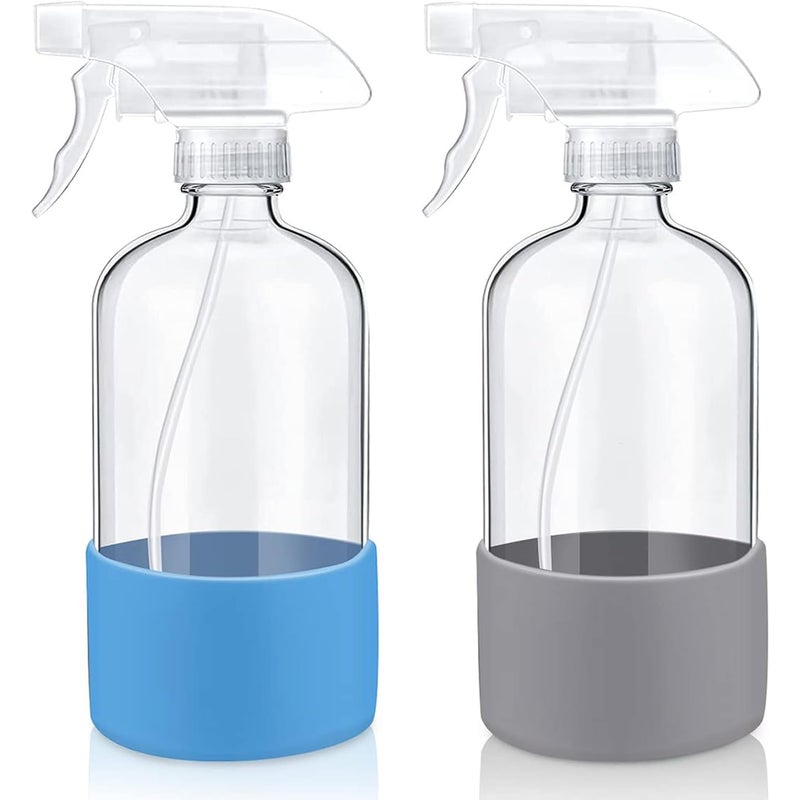 Zestaw 2 szklanych butelek ze spryskiwaczem o pojemności 500 ml - Opryskiwacz do roślin - Do czyszczenia, pielęgnacji włosów - Regulowana dysza