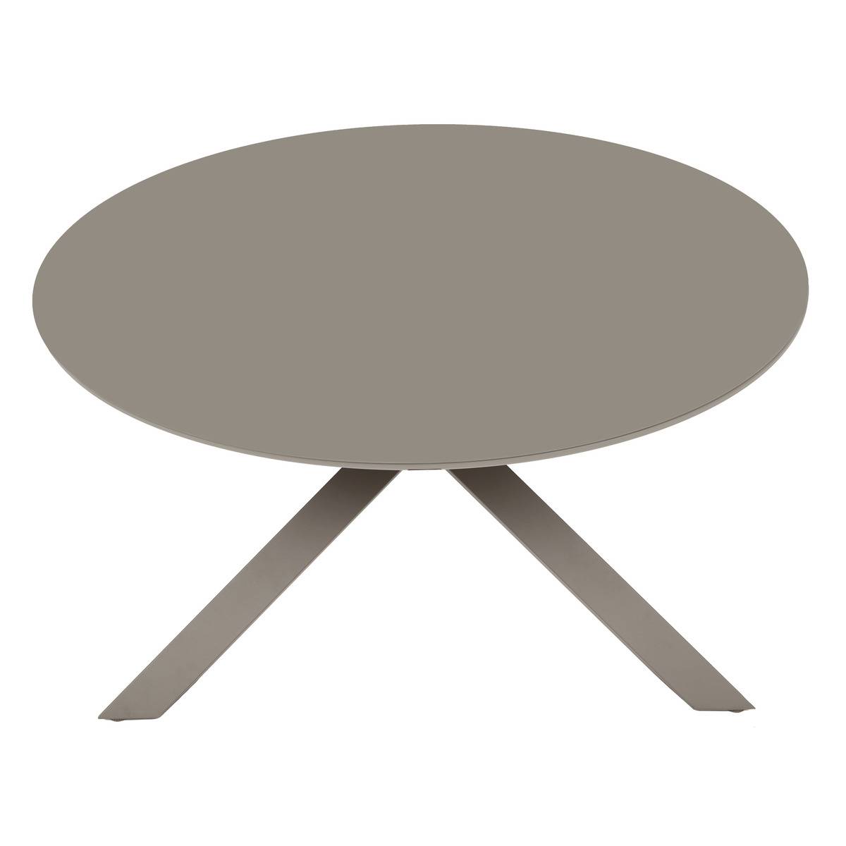 Table à manger de jardin rond en Verre Marron 6 places - 3