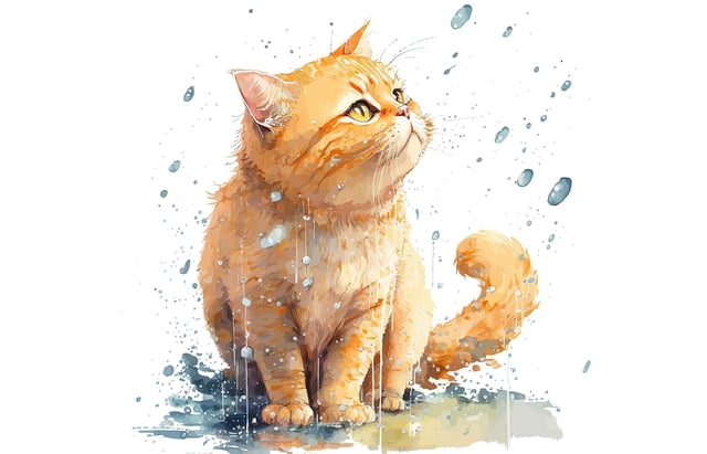 Papier peint panoramique Enfants - Chat - Largeur 130 cm x Hauteur 84 cm