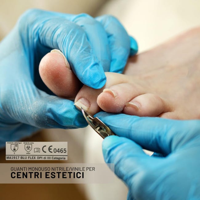 Guanti Monouso In Nitrile/Vinile BLU FLEX - Senza Lattice, Taglia XL, Confezione Da 100 Pezzi - Foto 2