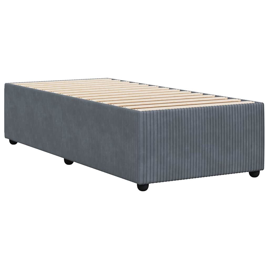 Cadre de lit sans matelas gris foncé 100x200 cm velours - 6