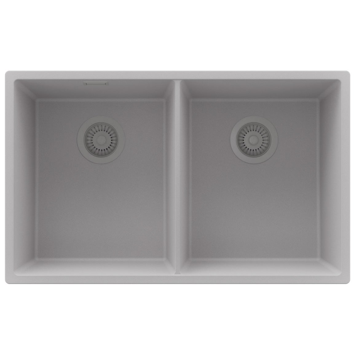 Zlewozmywak Szary 76x47cm, Zlew Kuchenny 2 Komorowy + Syfon, Nablatowy do szafki od 80cm - Londyn Slim Twin PRIMAGRAN