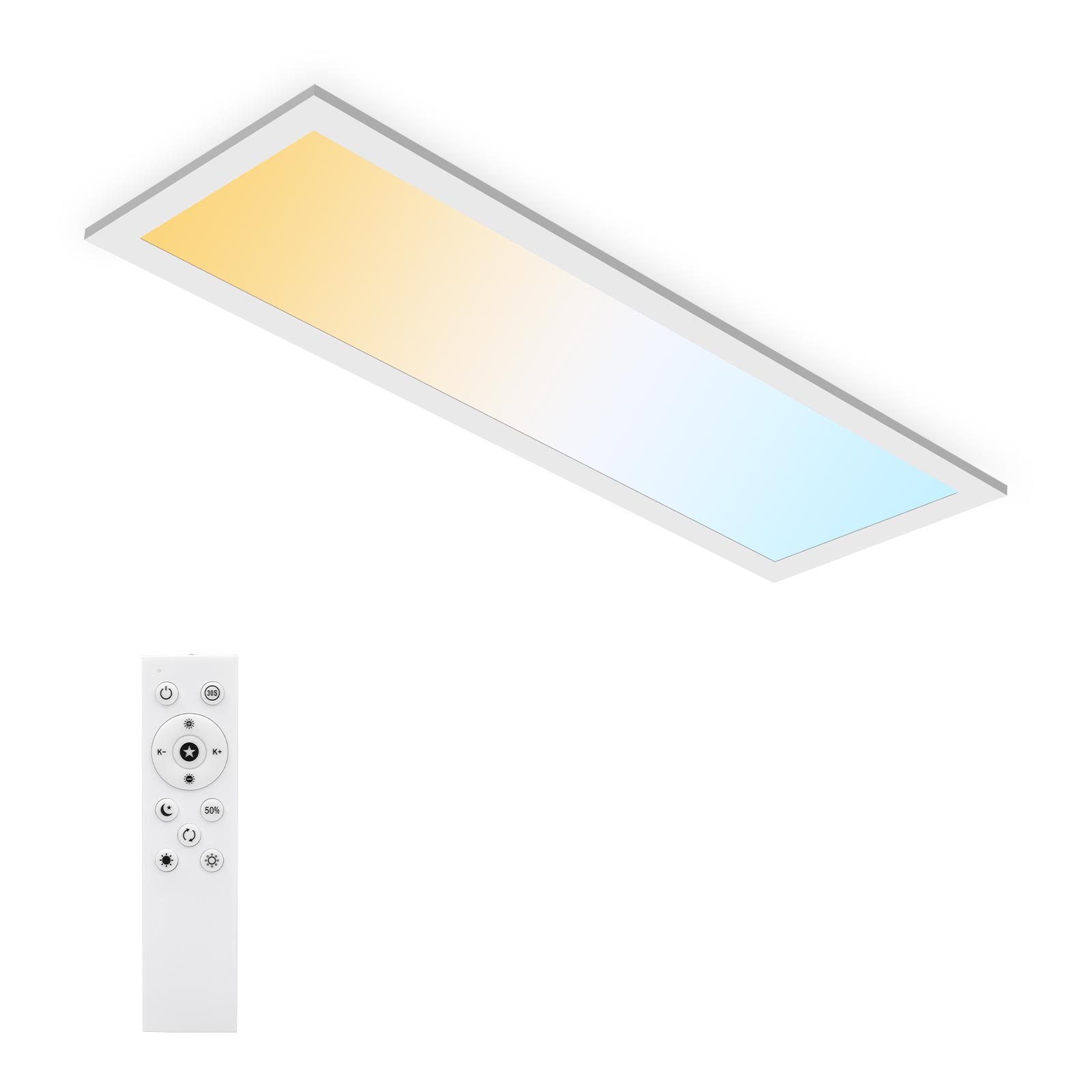 LOVHAUS Panel LED 58*20CM z Pilotem, Ściemnialny 3000K-6500K, Ultra-Cienki Panel LED 2400LM z Lampką Nocną do Sypialni, Biura