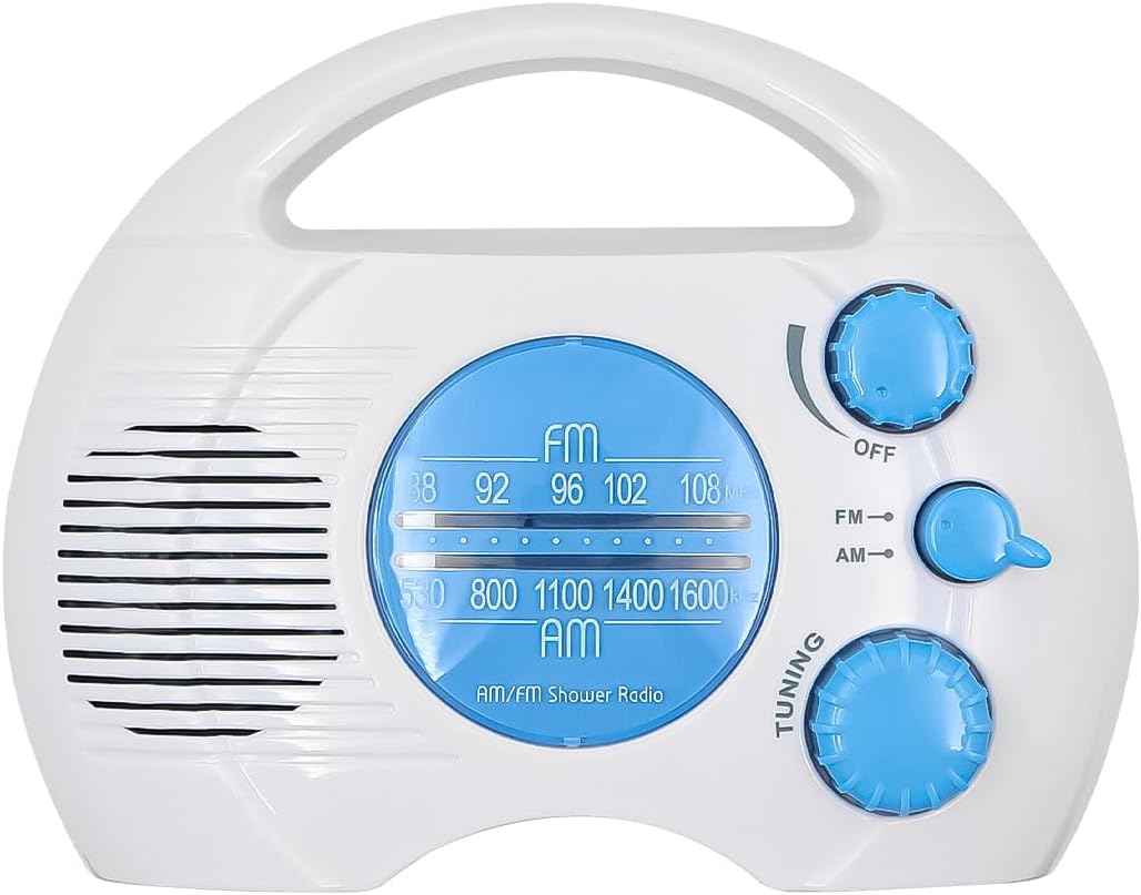 Radio Douche Étanche Orivin FM Portable - Petite Taille, 12h Autonomie, Haut-Parleur Intégré - Pour Salle De Bain, Cuisine, Extérieur
