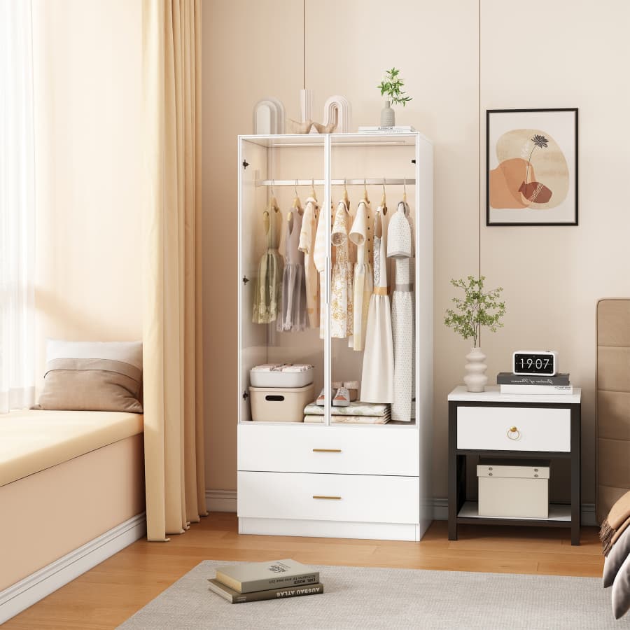 Commode Urb Living Commode 3 Tiroirs URBNLIVING 62cm - Rangement Chêne Glissières Métal Commode Chêne