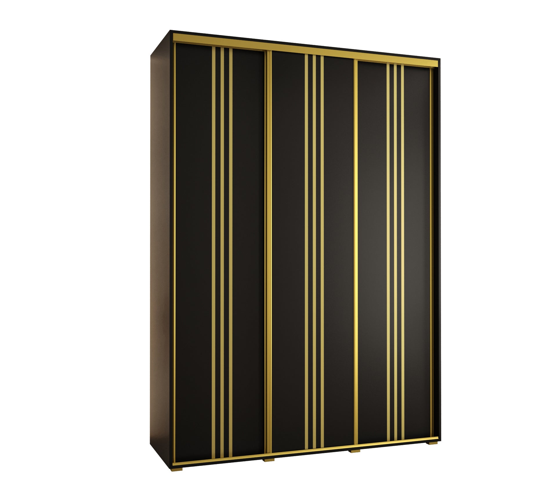 Szafa przesuwna wysoka Davos 6 170 x 45 x 235,2 cm czarny + czarny + u. złoty - Abiks Meble