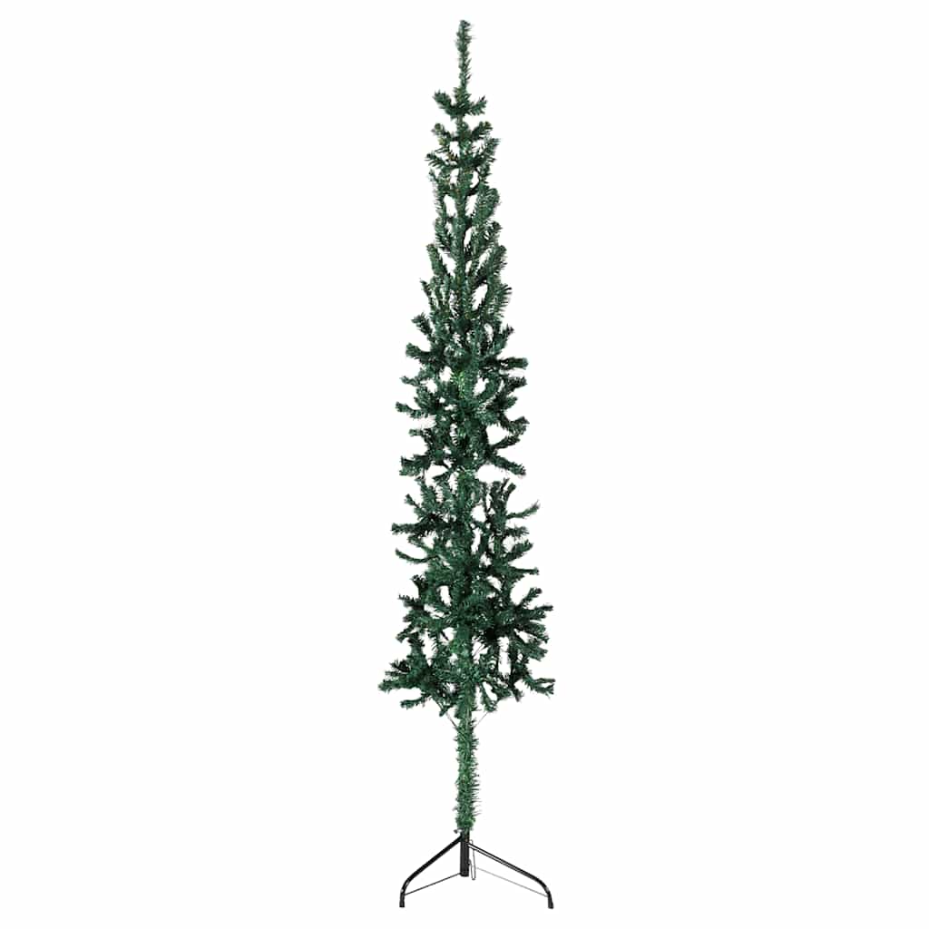 Sztuczna choinka smukła, półstojak, zielona, 150 cm - COMFORTXL