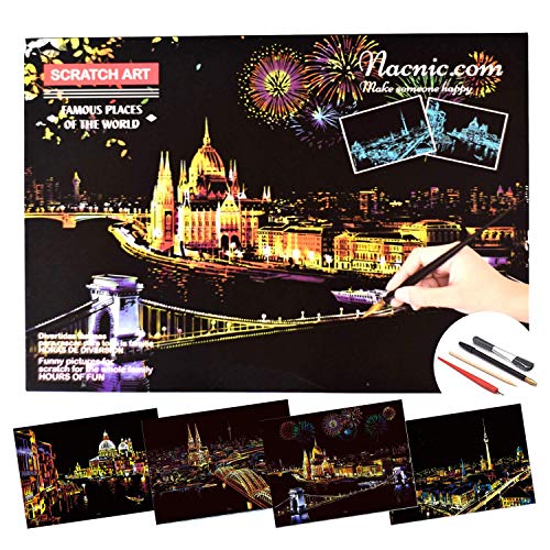 Dibujos para rascar venecia berlin budapest colonia láminas con fondo colorido para rascar scratch painting manualidad rascar serie ciudadeshojas de r