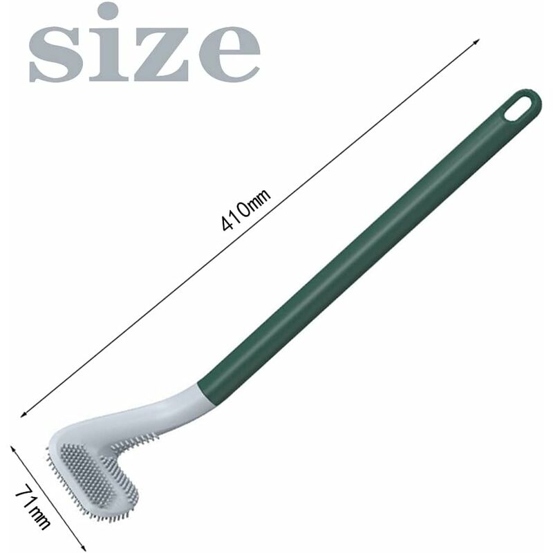 FuninCrea Scopino WC In Silicone Con Testina A 360° - Morbido E Igienico Con Supporto A Muro (Blu)