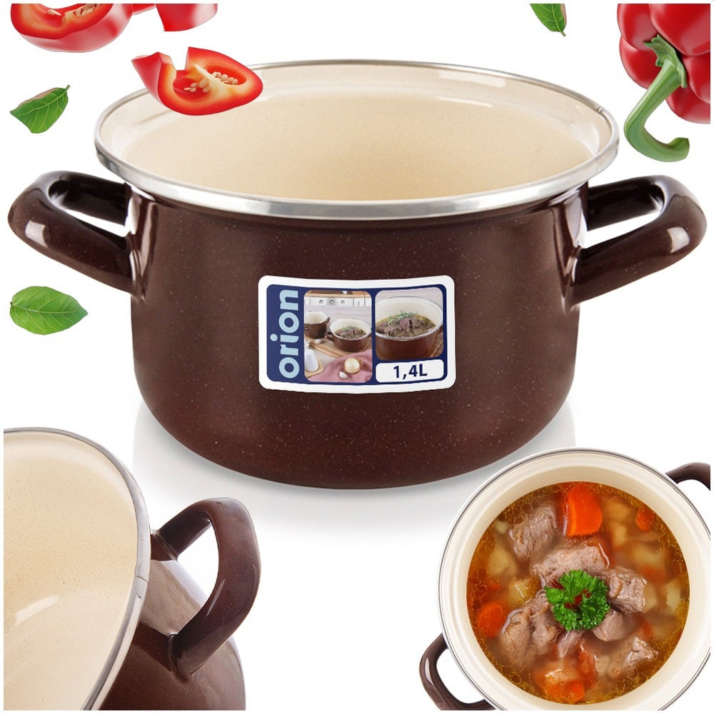 Garnek emaliowany BROWN 16 cm, 1,4 l - 8