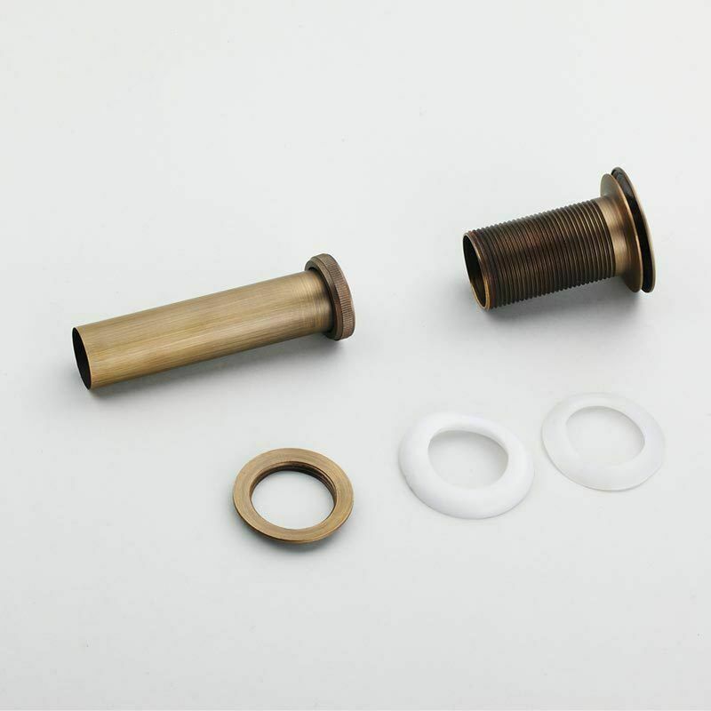 Bonde et accessoires pour vasque et lavabo，Bonde de Lavabo Vidange sans Trop-Plein en Laiton Bronzé Universel Valve Draineur d’Evier Vasque Siphon - 2