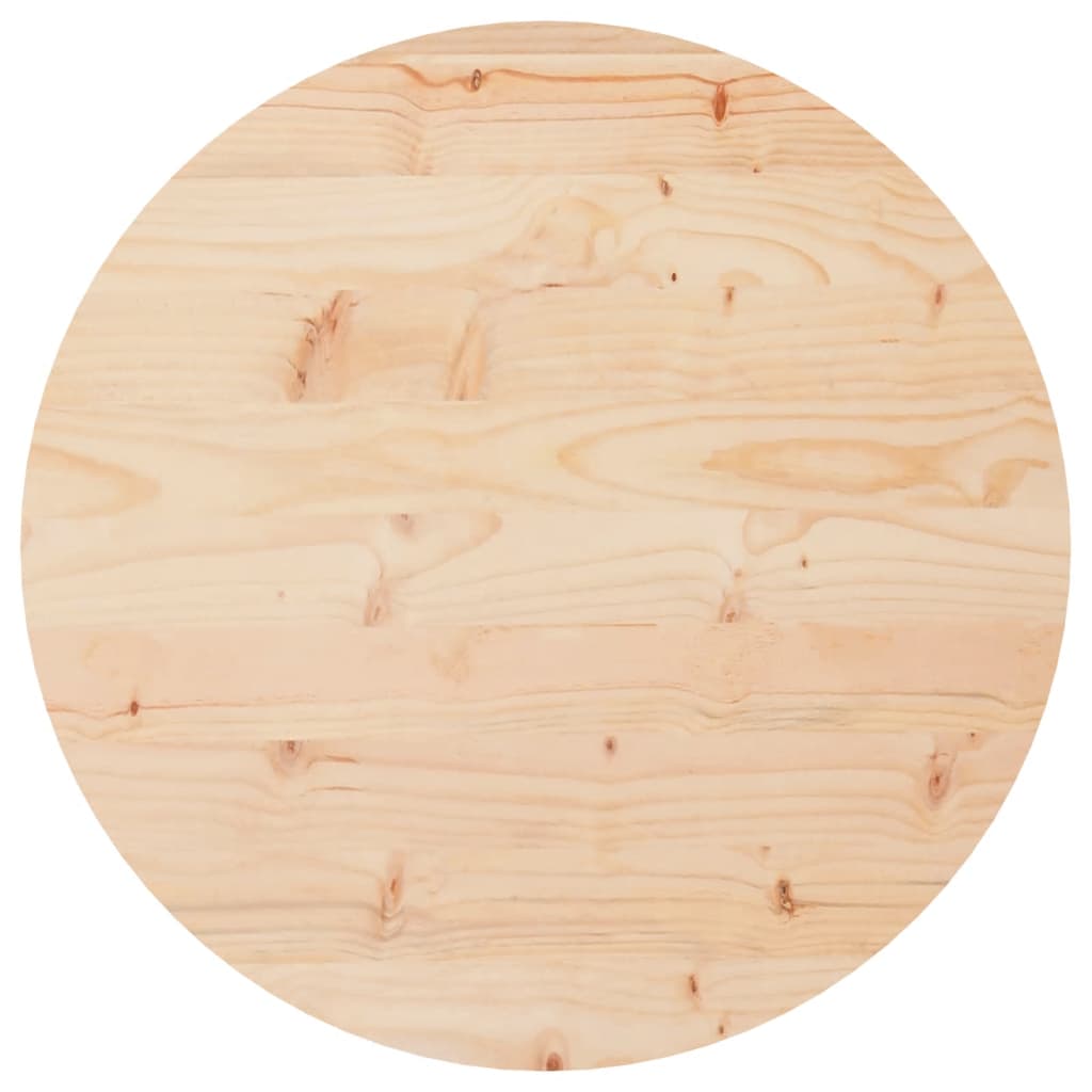 Plateau de table rond en bois de pin massif ?50x3 cm | Leroy Merlin