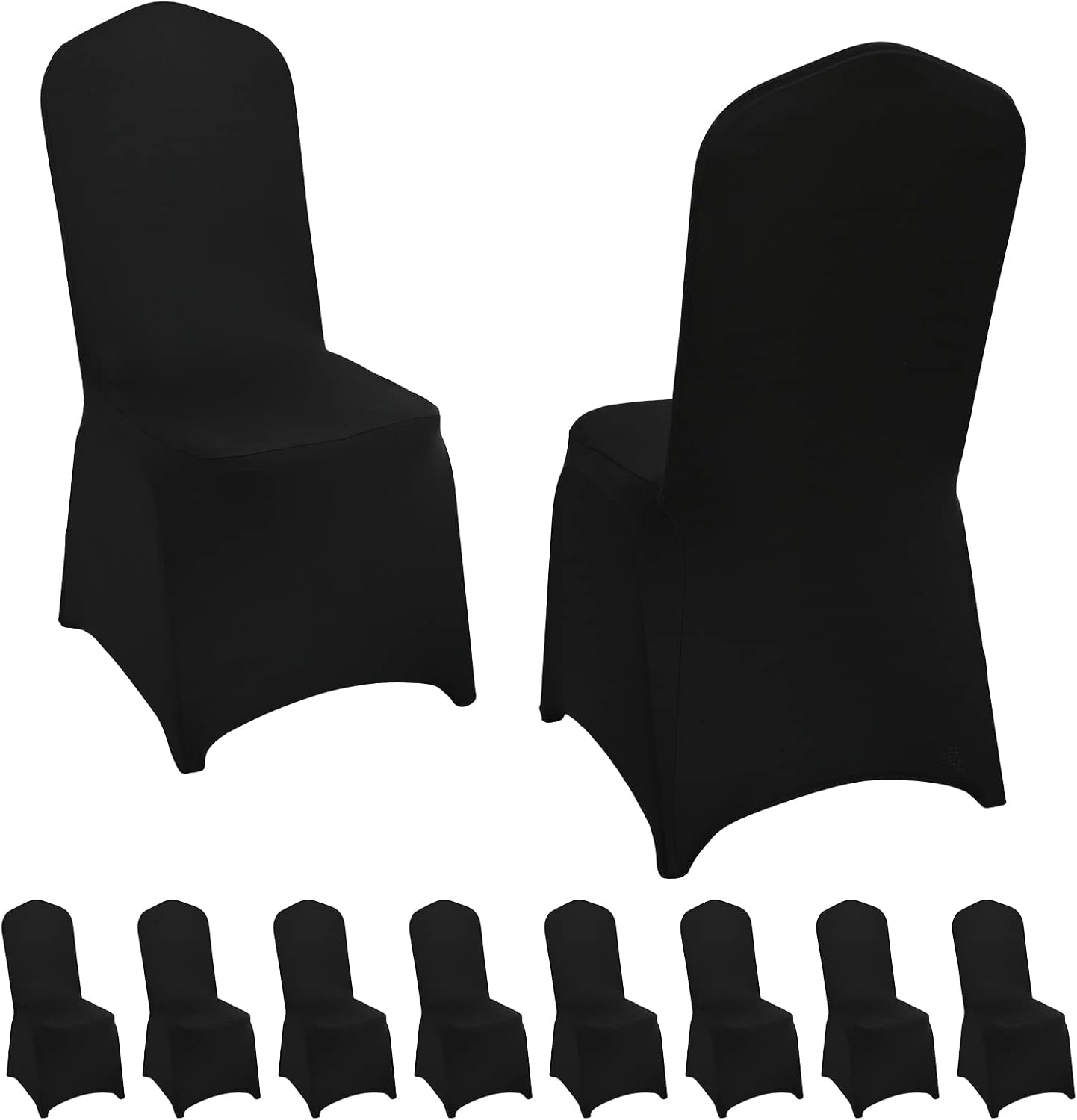 10 sztuk czarnych, elastycznych pokrowców na krzesła weselne z elastycznego spandexu, uniwersalne pokrowce na krzesła na wesela, imprezy, bankiety