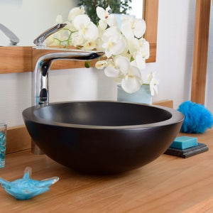 Vasque ronde à poser effet béton noir, Rondo