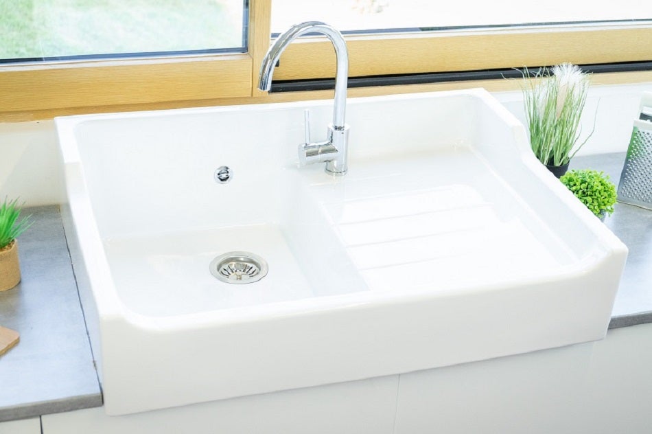 Evier Céramique Timbre D'office Grand Siecle Blanc 90cm - 6