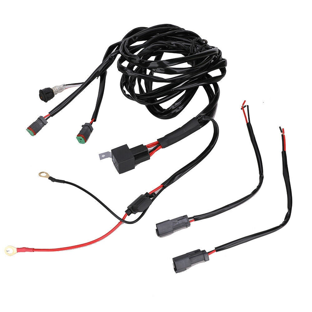 Wiązka elektryczna z przekaźnikiem i przełącznikiem do rampy, listwy, reflektora LED SUV ATV i ciężarówki terenowej (300W)
