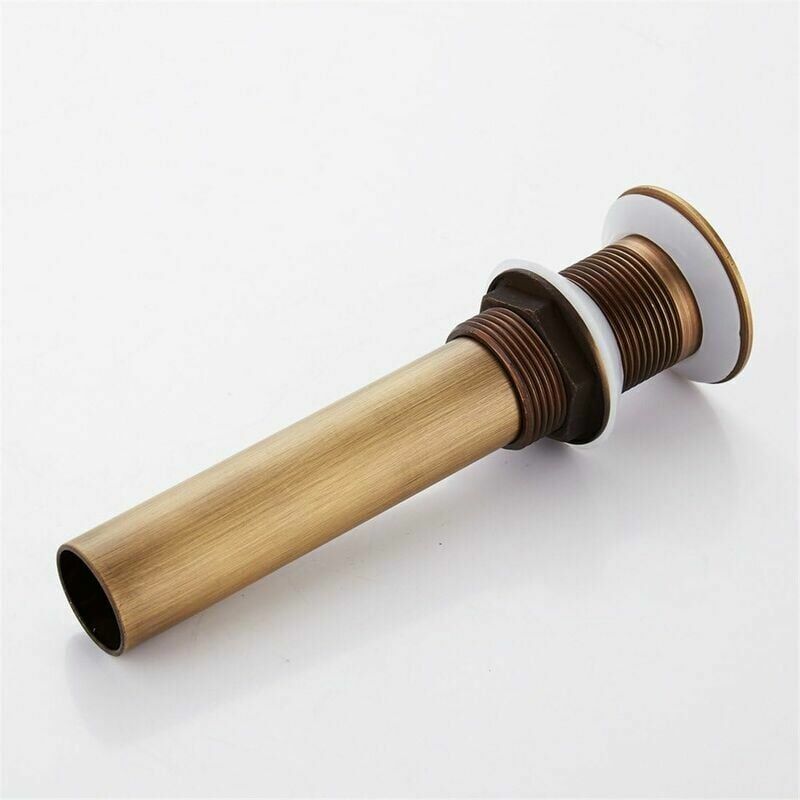 Bonde et accessoires pour vasque et lavabo，Bonde de Lavabo Vidange sans Trop-Plein en Laiton Bronzé Universel Valve Draineur d’Evier Vasque Siphon - 5