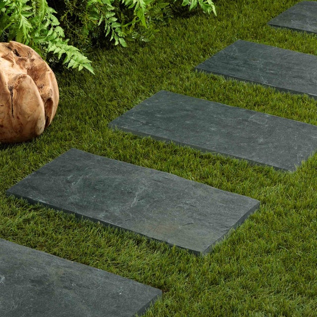 Pas japonais Rectangle Ardoise Verte 60x30x2-3 cm (à l'unité) - RO'MA NATURE