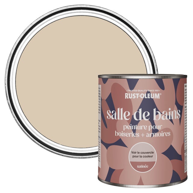 Rust-Oleum Peinture Beige pour Boiseries de Salle de Bains, Satinée - Argile chaude 750ml