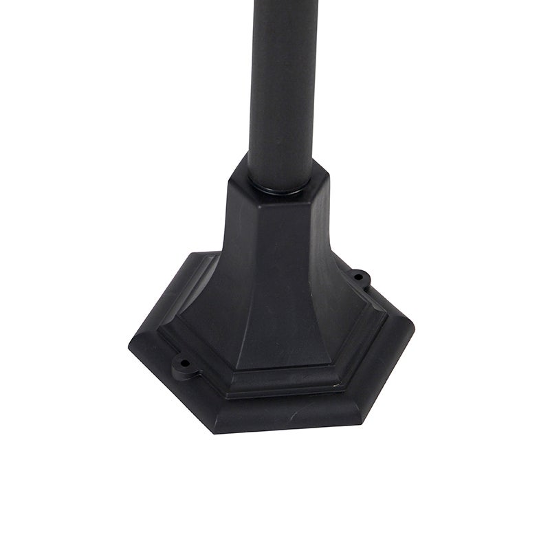 Qazqa classic-antique lanterne extérieure pour jardin - New Haven - noir, max. 15w, e27, 122cm, IP44 - 8