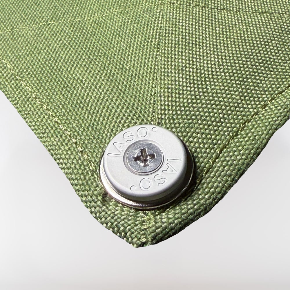 IASO Basics Sintra – Parasol carré 4x4, toile verte, structure effet bois - 8