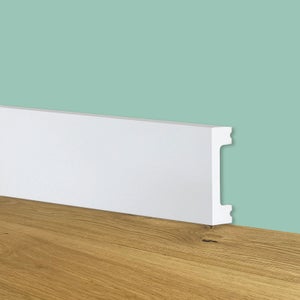 Plinthe Passe-Câble PVC 80 Mm - Gris - 1 M, À L'unité | Leroy Merlin