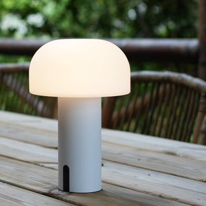 Lampada A Fungo In Legno Di Noce E Faggio – Portatile, Ricaricabile, Dimmerabile, Luce Calda Per Camera E Soggiorno - 4