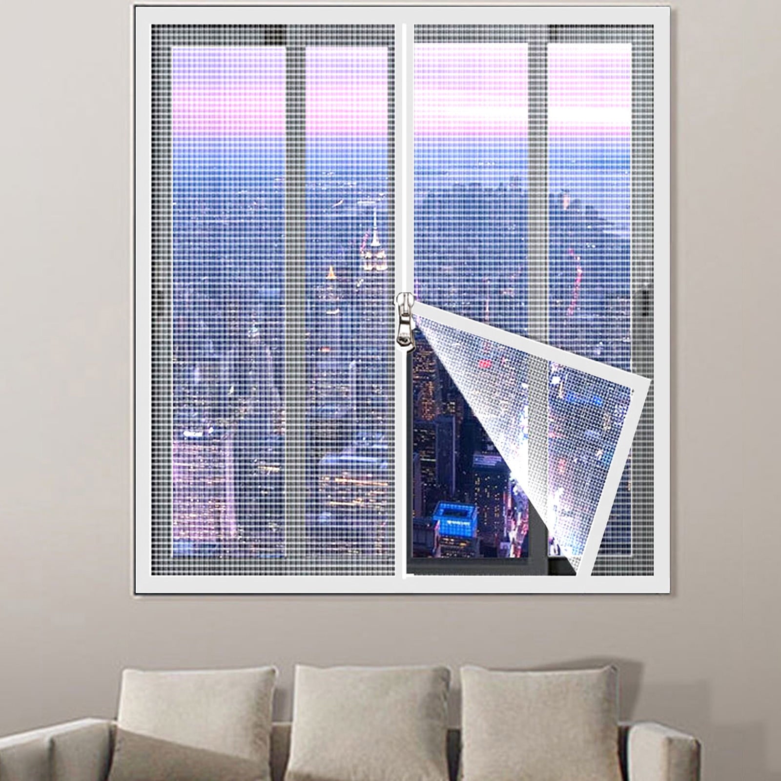 Zanzariera Autoadesiva Per Finestre 55x160 Cm - Senza Fori, Facile Da Installare - Foto 2